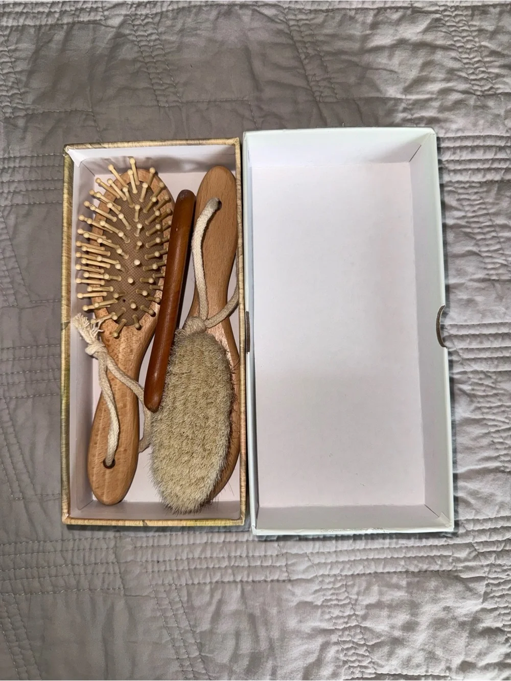 KeaBabies Baby Wooden Hairbrush Set